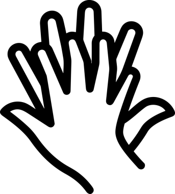 Web, Uygulama, UI / UX, Mobil Arayüz, Akıllı Teknoloji Tasarımı, Dijital Markalaşma, Kullanıcı Etkileşimi Sembolü ve Temiz Tek Renk Biçiminde Modern Grafik Elementi içeren PNG Biçimli El Simgesi Logosu