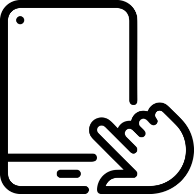 Web, Uygulama, UI / UX, Mobil Arayüz, Akıllı Teknoloji Tasarımı, Dijital Markalaşma, Kullanıcı Etkileşimi Sembolü ve Temiz Tek Renk Biçiminde Modern Grafik Elementi içeren PNG Biçimli El Simgesi Logosu