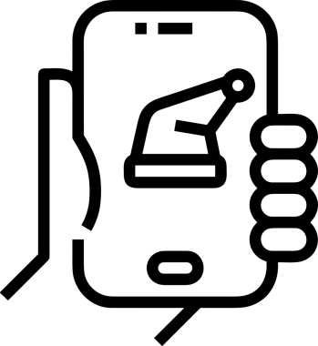 Web, Uygulama, UI / UX, Mobil Arayüz, Akıllı Teknoloji Tasarımı, Dijital Markalaşma, Kullanıcı Etkileşimi Sembolü ve Temiz Tek Renk Biçiminde Modern Grafik Elementi içeren PNG Biçimli El Simgesi Logosu