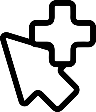 Web, Uygulama, UI / UX, Mobil Arayüz, Akıllı Teknoloji Tasarımı, Dijital Markalaşma, Kullanıcı Etkileşimi Sembolü ve Temiz Tek Renk Biçiminde Modern Grafik Elementi içeren PNG Biçimli El Simgesi Logosu