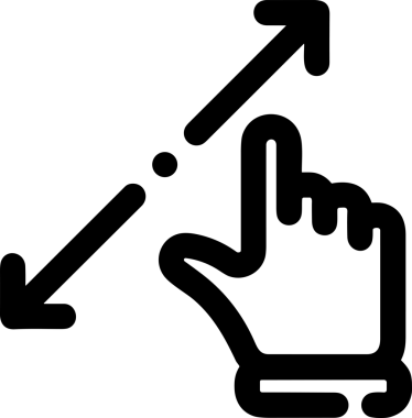 Web, Uygulama, UI / UX, Mobil Arayüz, Akıllı Teknoloji Tasarımı, Dijital Markalaşma, Kullanıcı Etkileşimi Sembolü ve Temiz Tek Renk Biçiminde Modern Grafik Elementi içeren PNG Biçimli El Simgesi Logosu