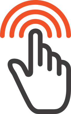 Web, Uygulama, UI / UX, Mobil Arayüz, Akıllı Teknoloji Tasarımı, Dijital Markalaşma, Kullanıcı Etkileşimi Sembolü ve Temiz Tek Renk Biçiminde Modern Grafik Elementi içeren PNG Biçimli El Simgesi Logosu