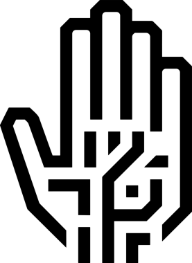 Web, Uygulama, UI / UX, Mobil Arayüz, Akıllı Teknoloji Tasarımı, Dijital Markalaşma, Kullanıcı Etkileşimi Sembolü ve Temiz Tek Renk Biçiminde Modern Grafik Elementi içeren PNG Biçimli El Simgesi Logosu