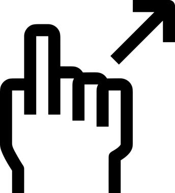 Web, Uygulama, UI / UX, Mobil Arayüz, Akıllı Teknoloji Tasarımı, Dijital Markalaşma, Kullanıcı Etkileşimi Sembolü ve Temiz Tek Renk Biçiminde Modern Grafik Elementi içeren PNG Biçimli El Simgesi Logosu