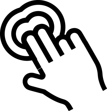 Web, Uygulama, UI / UX, Mobil Arayüz, Akıllı Teknoloji Tasarımı, Dijital Markalaşma, Kullanıcı Etkileşimi Sembolü ve Temiz Tek Renk Biçiminde Modern Grafik Elementi içeren PNG Biçimli El Simgesi Logosu