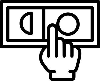 Web, Uygulama, UI / UX, Mobil Arayüz, Akıllı Teknoloji Tasarımı, Dijital Markalaşma, Kullanıcı Etkileşimi Sembolü ve Temiz Tek Renk Biçiminde Modern Grafik Elementi içeren PNG Biçimli El Simgesi Logosu