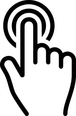 Web, Uygulama, UI / UX, Mobil Arayüz, Akıllı Teknoloji Tasarımı, Dijital Markalaşma, Kullanıcı Etkileşimi Sembolü ve Temiz Tek Renk Biçiminde Modern Grafik Elementi içeren PNG Biçimli El Simgesi Logosu