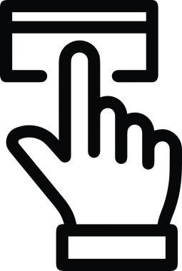 Web, Uygulama, UI / UX, Mobil Arayüz, Akıllı Teknoloji Tasarımı, Dijital Markalaşma, Kullanıcı Etkileşimi Sembolü ve Temiz Tek Renk Biçiminde Modern Grafik Elementi içeren PNG Biçimli El Simgesi Logosu