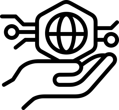 Web, Uygulama, UI / UX, Mobil Arayüz, Akıllı Teknoloji Tasarımı, Dijital Markalaşma, Kullanıcı Etkileşimi Sembolü ve Temiz Tek Renk Biçiminde Modern Grafik Elementi içeren PNG Biçimli El Simgesi Logosu