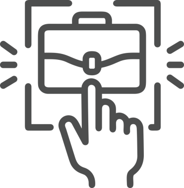 Web, Uygulama, UI / UX, Mobil Arayüz, Akıllı Teknoloji Tasarımı, Dijital Markalaşma, Kullanıcı Etkileşimi Sembolü ve Temiz Tek Renk Biçiminde Modern Grafik Elementi içeren PNG Biçimli El Simgesi Logosu