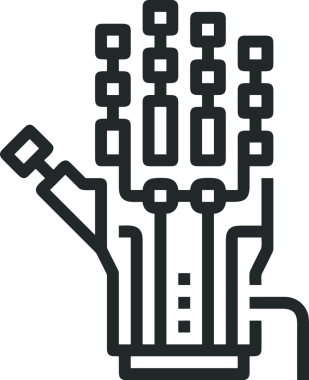 Web, Uygulama, UI / UX, Mobil Arayüz, Akıllı Teknoloji Tasarımı, Dijital Markalaşma, Kullanıcı Etkileşimi Sembolü ve Temiz Tek Renk Biçiminde Modern Grafik Elementi içeren PNG Biçimli El Simgesi Logosu