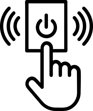 Web, Uygulama, UI / UX, Mobil Arayüz, Akıllı Teknoloji Tasarımı, Dijital Markalaşma, Kullanıcı Etkileşimi Sembolü ve Temiz Tek Renk Biçiminde Modern Grafik Elementi içeren PNG Biçimli El Simgesi Logosu