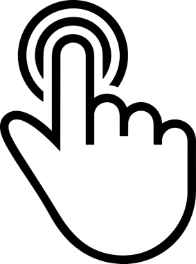 Web, Uygulama, UI / UX, Mobil Arayüz, Akıllı Teknoloji Tasarımı, Dijital Markalaşma, Kullanıcı Etkileşimi Sembolü ve Temiz Tek Renk Biçiminde Modern Grafik Elementi içeren PNG Biçimli El Simgesi Logosu