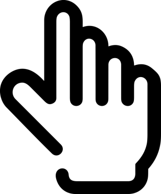 Web, Uygulama, UI / UX, Mobil Arayüz, Akıllı Teknoloji Tasarımı, Dijital Markalaşma, Kullanıcı Etkileşimi Sembolü ve Temiz Tek Renk Biçiminde Modern Grafik Elementi içeren PNG Biçimli El Simgesi Logosu