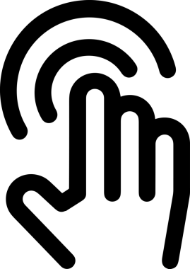 Web, Uygulama, UI / UX, Mobil Arayüz, Akıllı Teknoloji Tasarımı, Dijital Markalaşma, Kullanıcı Etkileşimi Sembolü ve Temiz Tek Renk Biçiminde Modern Grafik Elementi içeren PNG Biçimli El Simgesi Logosu