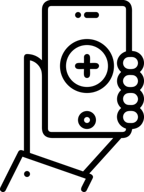Web, Uygulama, UI / UX, Mobil Arayüz, Akıllı Teknoloji Tasarımı, Dijital Markalaşma, Kullanıcı Etkileşimi Sembolü ve Temiz Tek Renk Biçiminde Modern Grafik Elementi içeren PNG Biçimli El Simgesi Logosu
