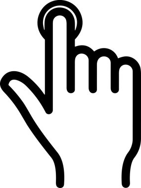 Web, Uygulama, UI / UX, Mobil Arayüz, Akıllı Teknoloji Tasarımı, Dijital Markalaşma, Kullanıcı Etkileşimi Sembolü ve Temiz Tek Renk Biçiminde Modern Grafik Elementi içeren PNG Biçimli El Simgesi Logosu