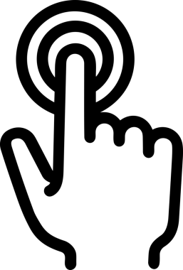 Web, Uygulama, UI / UX, Mobil Arayüz, Akıllı Teknoloji Tasarımı, Dijital Markalaşma, Kullanıcı Etkileşimi Sembolü ve Temiz Tek Renk Biçiminde Modern Grafik Elementi içeren PNG Biçimli El Simgesi Logosu