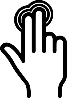 Web, Uygulama, UI / UX, Mobil Arayüz, Akıllı Teknoloji Tasarımı, Dijital Markalaşma, Kullanıcı Etkileşimi Sembolü ve Temiz Tek Renk Biçiminde Modern Grafik Elementi içeren PNG Biçimli El Simgesi Logosu