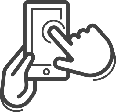 Web, Uygulama, UI / UX, Mobil Arayüz, Akıllı Teknoloji Tasarımı, Dijital Markalaşma, Kullanıcı Etkileşimi Sembolü ve Temiz Tek Renk Biçiminde Modern Grafik Elementi içeren PNG Biçimli El Simgesi Logosu