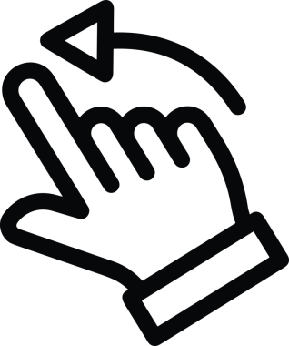 Web, Uygulama, UI / UX, Mobil Arayüz, Akıllı Teknoloji Tasarımı, Dijital Markalaşma, Kullanıcı Etkileşimi Sembolü ve Temiz Tek Renk Biçiminde Modern Grafik Elementi içeren PNG Biçimli El Simgesi Logosu