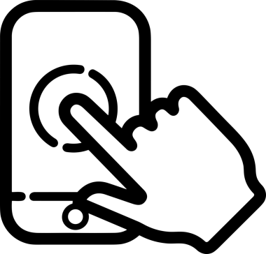 Web, Uygulama, UI / UX, Mobil Arayüz, Akıllı Teknoloji Tasarımı, Dijital Markalaşma, Kullanıcı Etkileşimi Sembolü ve Temiz Tek Renk Biçiminde Modern Grafik Elementi içeren PNG Biçimli El Simgesi Logosu