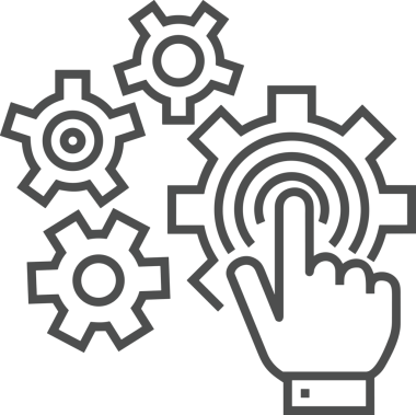 Web, Uygulama, UI / UX, Mobil Arayüz, Akıllı Teknoloji Tasarımı, Dijital Markalaşma, Kullanıcı Etkileşimi Sembolü ve Temiz Tek Renk Biçiminde Modern Grafik Elementi içeren PNG Biçimli El Simgesi Logosu