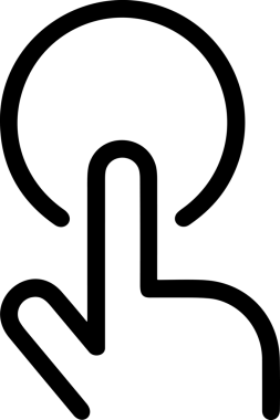 Web, Uygulama, UI / UX, Mobil Arayüz, Akıllı Teknoloji Tasarımı, Dijital Markalaşma, Kullanıcı Etkileşimi Sembolü ve Temiz Tek Renk Biçiminde Modern Grafik Elementi içeren PNG Biçimli El Simgesi Logosu