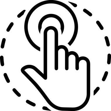 Web, Uygulama, UI / UX, Mobil Arayüz, Akıllı Teknoloji Tasarımı, Dijital Markalaşma, Kullanıcı Etkileşimi Sembolü ve Temiz Tek Renk Biçiminde Modern Grafik Elementi içeren PNG Biçimli El Simgesi Logosu