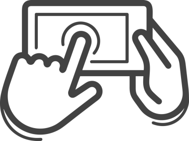 Web, Uygulama, UI / UX, Mobil Arayüz, Akıllı Teknoloji Tasarımı, Dijital Markalaşma, Kullanıcı Etkileşimi Sembolü ve Temiz Tek Renk Biçiminde Modern Grafik Elementi içeren PNG Biçimli El Simgesi Logosu