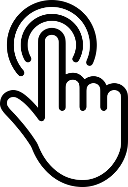 Web, Uygulama, UI / UX, Mobil Arayüz, Akıllı Teknoloji Tasarımı, Dijital Markalaşma, Kullanıcı Etkileşimi Sembolü ve Temiz Tek Renk Biçiminde Modern Grafik Elementi içeren PNG Biçimli El Simgesi Logosu