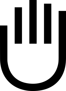 Web, Uygulama, UI / UX, Mobil Arayüz, Akıllı Teknoloji Tasarımı, Dijital Markalaşma, Kullanıcı Etkileşimi Sembolü ve Temiz Tek Renk Biçiminde Modern Grafik Elementi içeren PNG Biçimli El Simgesi Logosu