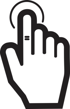 Web, Uygulama, UI / UX, Mobil Arayüz, Akıllı Teknoloji Tasarımı, Dijital Markalaşma, Kullanıcı Etkileşimi Sembolü ve Temiz Tek Renk Biçiminde Modern Grafik Elementi içeren PNG Biçimli El Simgesi Logosu