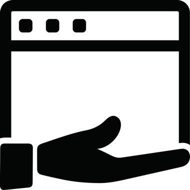 Web, Uygulama, UI / UX, Mobil Arayüz, Akıllı Teknoloji Tasarımı, Dijital Markalaşma, Kullanıcı Etkileşimi Sembolü ve Temiz Tek Renk Biçiminde Modern Grafik Elementi içeren PNG Biçimli El Simgesi Logosu