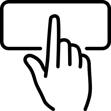 Web, Uygulama, UI / UX, Mobil Arayüz, Akıllı Teknoloji Tasarımı, Dijital Markalaşma, Kullanıcı Etkileşimi Sembolü ve Temiz Tek Renk Biçiminde Modern Grafik Elementi içeren PNG Biçimli El Simgesi Logosu