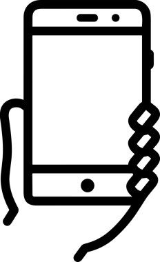 Web, Uygulama, UI / UX, Mobil Arayüz, Akıllı Teknoloji Tasarımı, Dijital Markalaşma, Kullanıcı Etkileşimi Sembolü ve Temiz Tek Renk Biçiminde Modern Grafik Elementi içeren PNG Biçimli El Simgesi Logosu