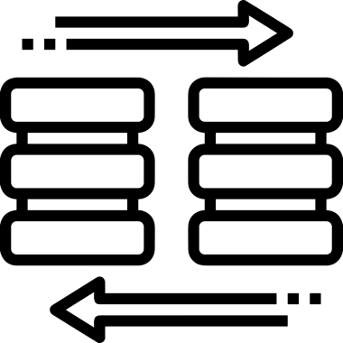 Uygulama UI, Web Tasarımı, Bulut ve Veri Yönetimi Kullanımı için Depolama Simgesi Siyah ve Beyaz PNG
