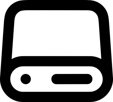 Uygulama UI, Web Tasarımı, Bulut ve Veri Yönetimi Kullanımı için Depolama Simgesi Siyah ve Beyaz PNG