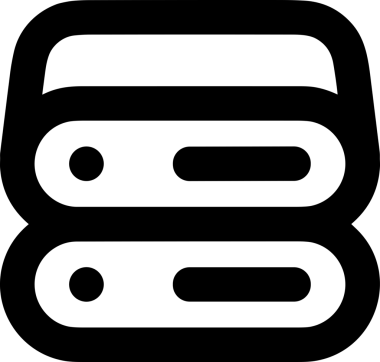 Uygulama UI, Web Tasarımı, Bulut ve Veri Yönetimi Kullanımı için Depolama Simgesi Siyah ve Beyaz PNG