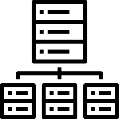 Uygulama UI, Web Tasarımı, Bulut ve Veri Yönetimi Kullanımı için Depolama Simgesi Siyah ve Beyaz PNG