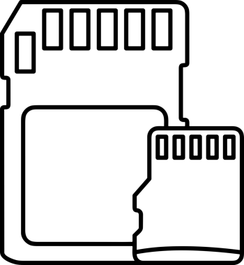 Uygulama UI, Web Tasarımı, Bulut ve Veri Yönetimi Kullanımı için Depolama Simgesi Siyah ve Beyaz PNG