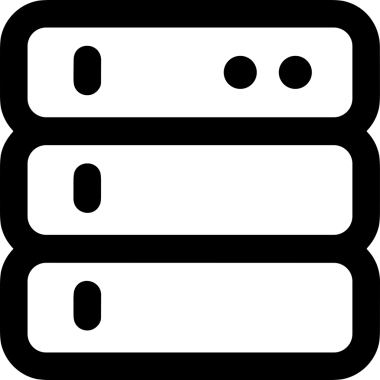 Uygulama UI, Web Tasarımı, Bulut ve Veri Yönetimi Kullanımı için Depolama Simgesi Siyah ve Beyaz PNG