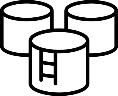 Uygulama UI, Web Tasarımı, Bulut ve Veri Yönetimi Kullanımı için Depolama Simgesi Siyah ve Beyaz PNG