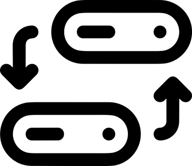 Uygulama UI, Web Tasarımı, Bulut ve Veri Yönetimi Kullanımı için Depolama Simgesi Siyah ve Beyaz PNG