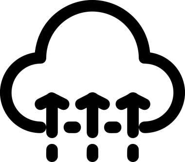 Uygulama UI, Web Tasarımı, Bulut ve Veri Yönetimi Kullanımı için Depolama Simgesi Siyah ve Beyaz PNG