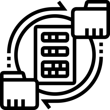 Uygulama UI, Web Tasarımı, Bulut ve Veri Yönetimi Kullanımı için Depolama Simgesi Siyah ve Beyaz PNG