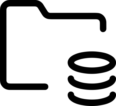 Uygulama UI, Web Tasarımı, Bulut ve Veri Yönetimi Kullanımı için Depolama Simgesi Siyah ve Beyaz PNG