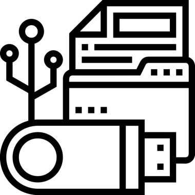 Uygulama UI, Web Tasarımı, Bulut ve Veri Yönetimi Kullanımı için Depolama Simgesi Siyah ve Beyaz PNG