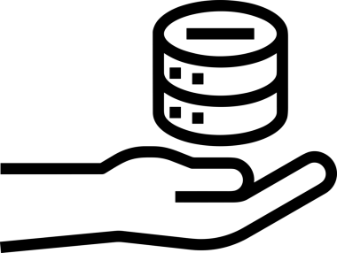 Uygulama UI, Web Tasarımı, Bulut ve Veri Yönetimi Kullanımı için Depolama Simgesi Siyah ve Beyaz PNG