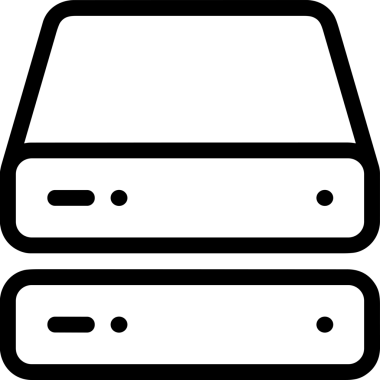 Uygulama UI, Web Tasarımı, Bulut ve Veri Yönetimi Kullanımı için Depolama Simgesi Siyah ve Beyaz PNG